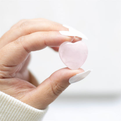 Corazón de cuarzo rosa natural con bolsa regalo I Love You cristal amor amistad energía positiva