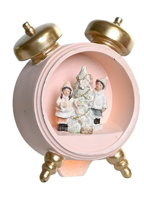 Figura Decorativa Navideña con Luz LED – Diseño Vintage en Resina 13 cm