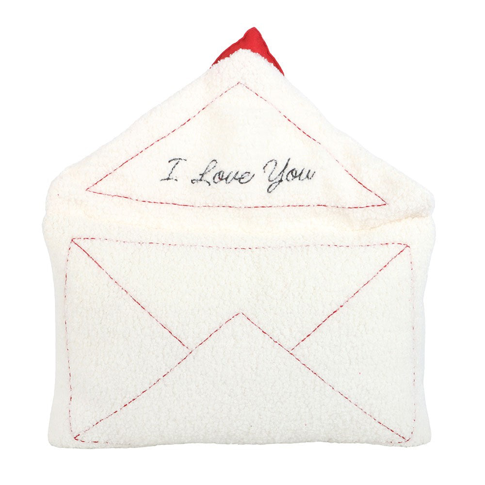 Cojín decorativo carta de amor I Love You estilo boucle suave regalo romántico San Valentín