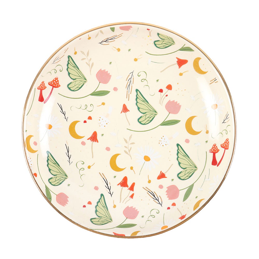 Plato de baratijas con estampado de hadas folclóricas