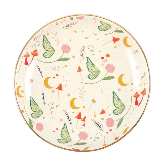 Plato de baratijas con estampado de hadas folclóricas