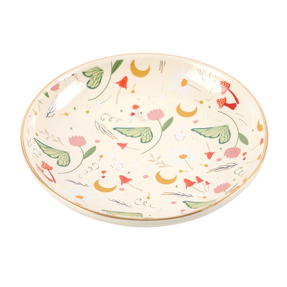 Plato de baratijas con estampado de hadas folclóricas