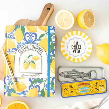 Cuaderno de Recetas A5 Limones – Libro de Cocina Italiano 120 Páginas