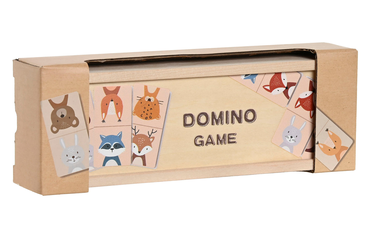 Juego de Dominó en Madera - Set de 28 Piezas | 19x6,5x4 cm | Diseño de Animales