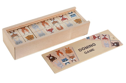 Juego de Dominó en Madera - Set de 28 Piezas | 19x6,5x4 cm | Diseño de Animales