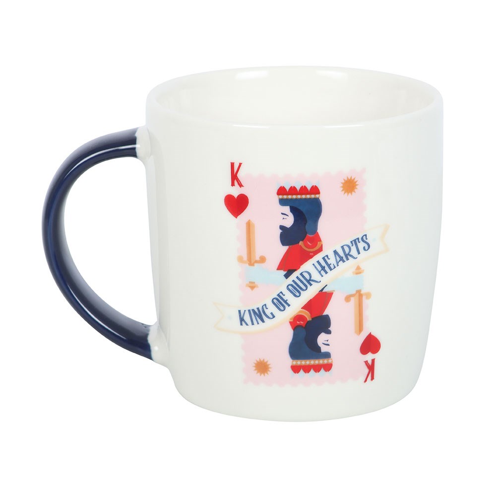Set taza cerámica y baraja de cartas Rey de Nuestros Corazones regalo pareja original