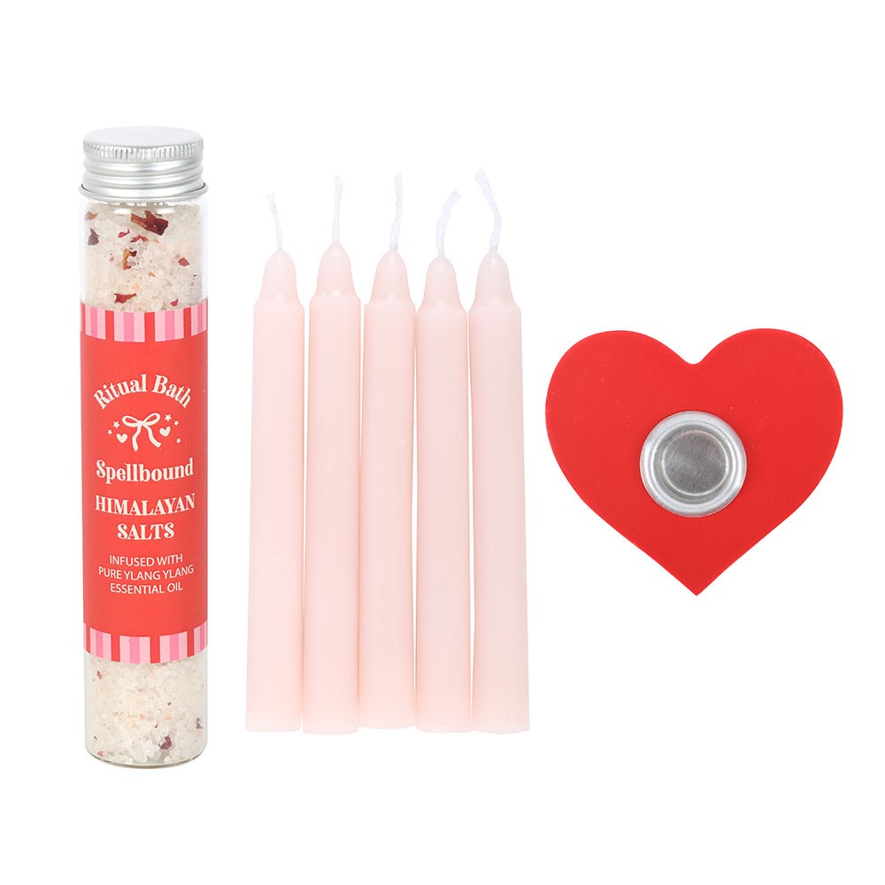Kit de baño ritual Self Love Club sales del Himalaya velas y portavelas regalo spa relax