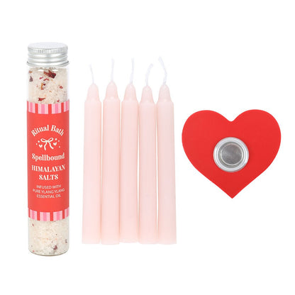 Kit de baño ritual Self Love Club sales del Himalaya velas y portavelas regalo spa relax