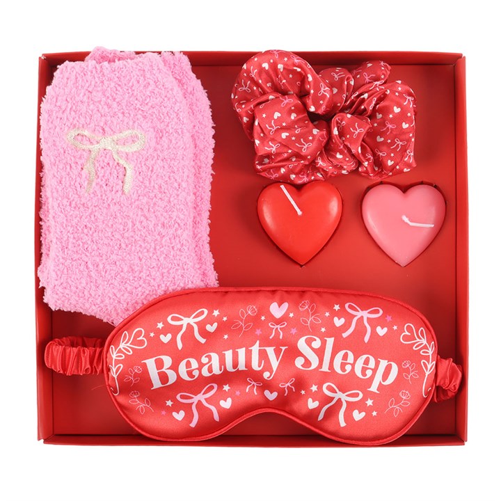 Set regalo Beauty Sleep Self Love Club antifaz calcetines y velas autocuidado romántico