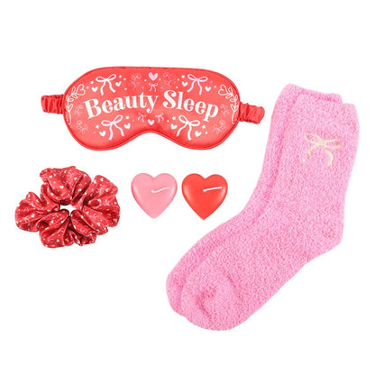 Set regalo Beauty Sleep Self Love Club antifaz calcetines y velas autocuidado romántico