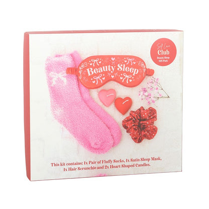 Set regalo Beauty Sleep Self Love Club antifaz calcetines y velas autocuidado romántico