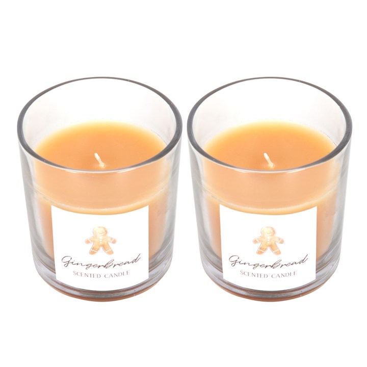 Set de 2 Velas Aromáticas de Jengibre con Tapa de Corcho - Decoración y Fragancia Navideña