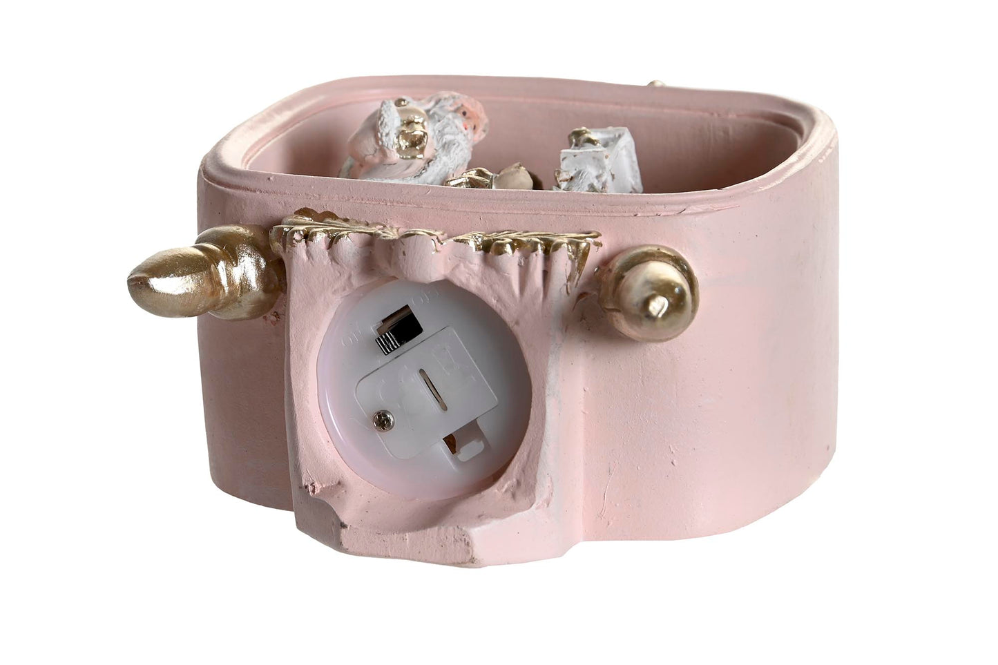 Figura Decorativa Navideña con Luz LED – Diseño Vintage en Resina 13 cm