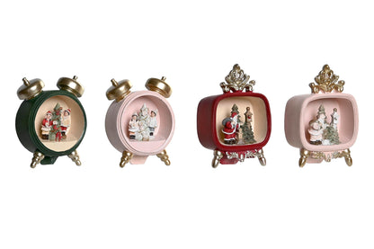 Figura Decorativa Navideña con Luz LED – Diseño Vintage en Resina 13 cm