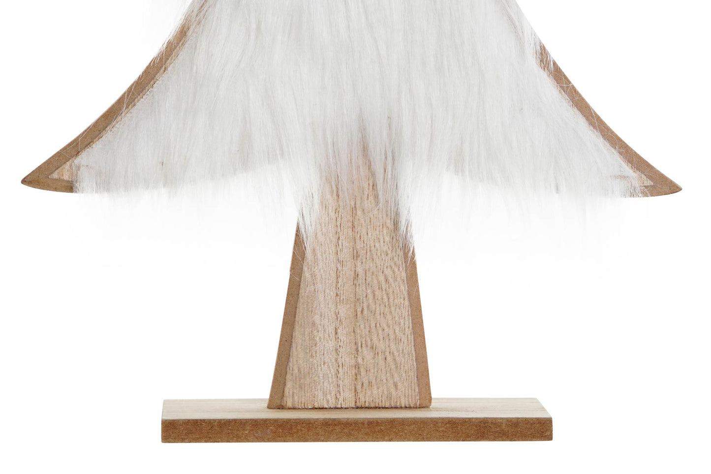 Árbol Decorativo Navideño de Madera con Pelo Suave y Cascabeles – 37 cm