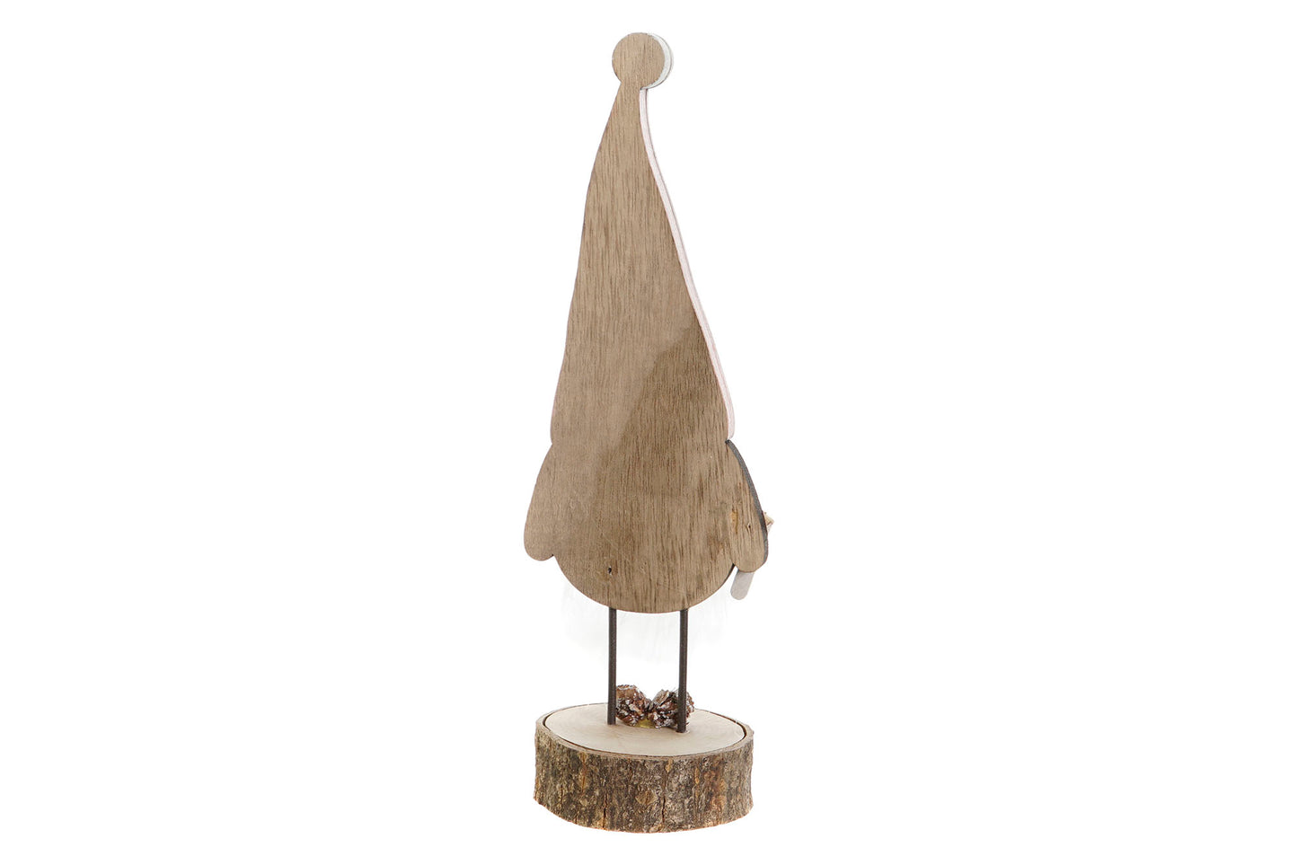 Figura Navideña Duende Rosa con Regalo – Madera Decorativa 23,5 cm