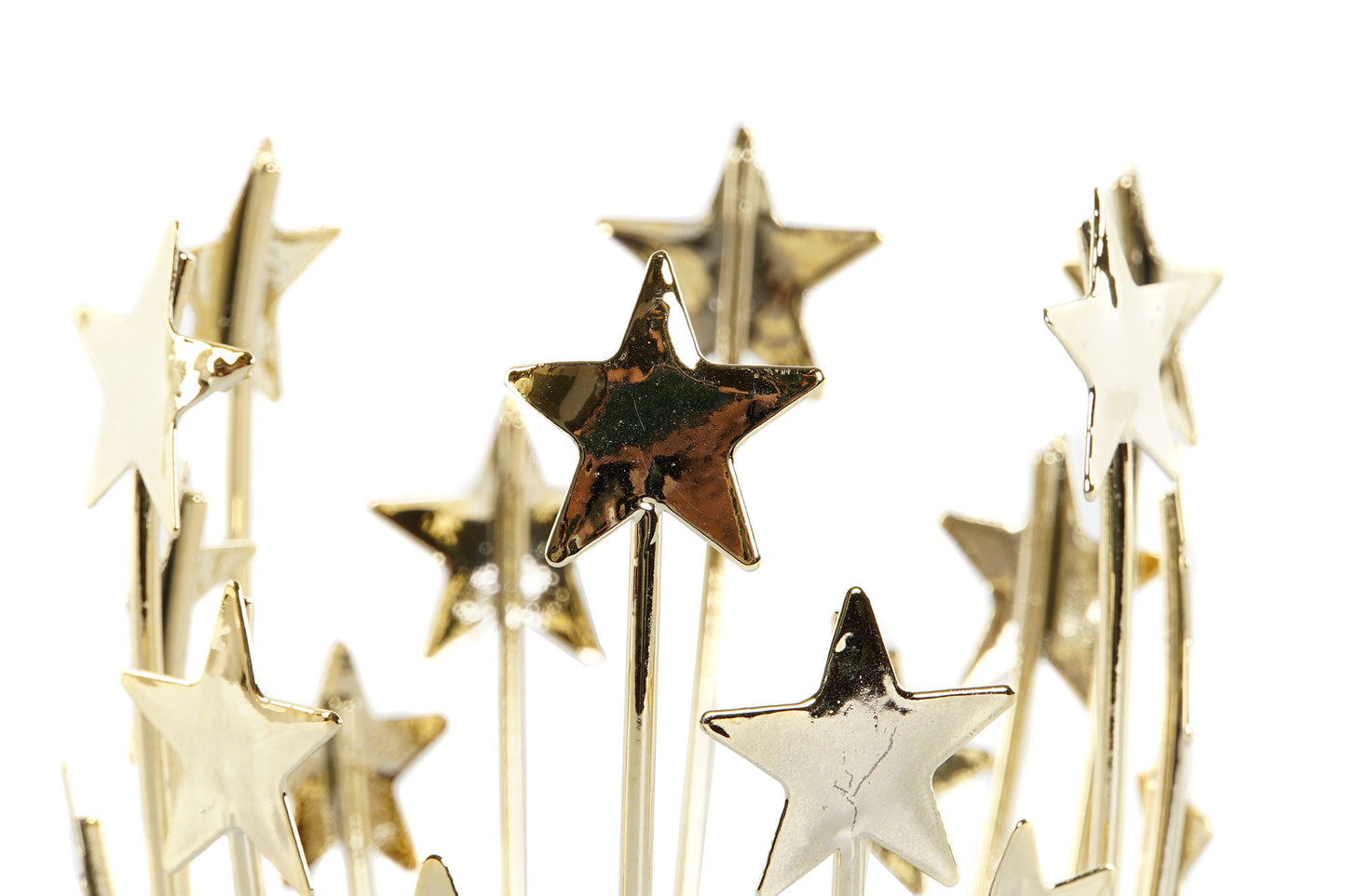 Portavelas Dorado Estrellas – Metal Brillante 11 cm