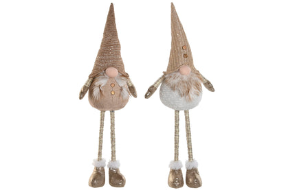 Gnomo Decorativo Dorado con Piernas Regulables