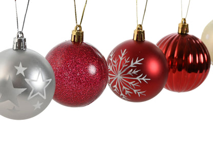 Set 12 Bolas de Navidad en Caja – Diferentes Diseños y Colores (12 unidades)