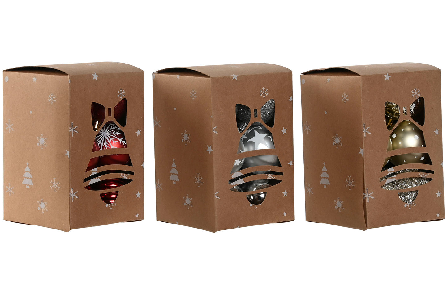 Set 12 Bolas de Navidad en Caja – Diferentes Diseños y Colores (12 unidades)