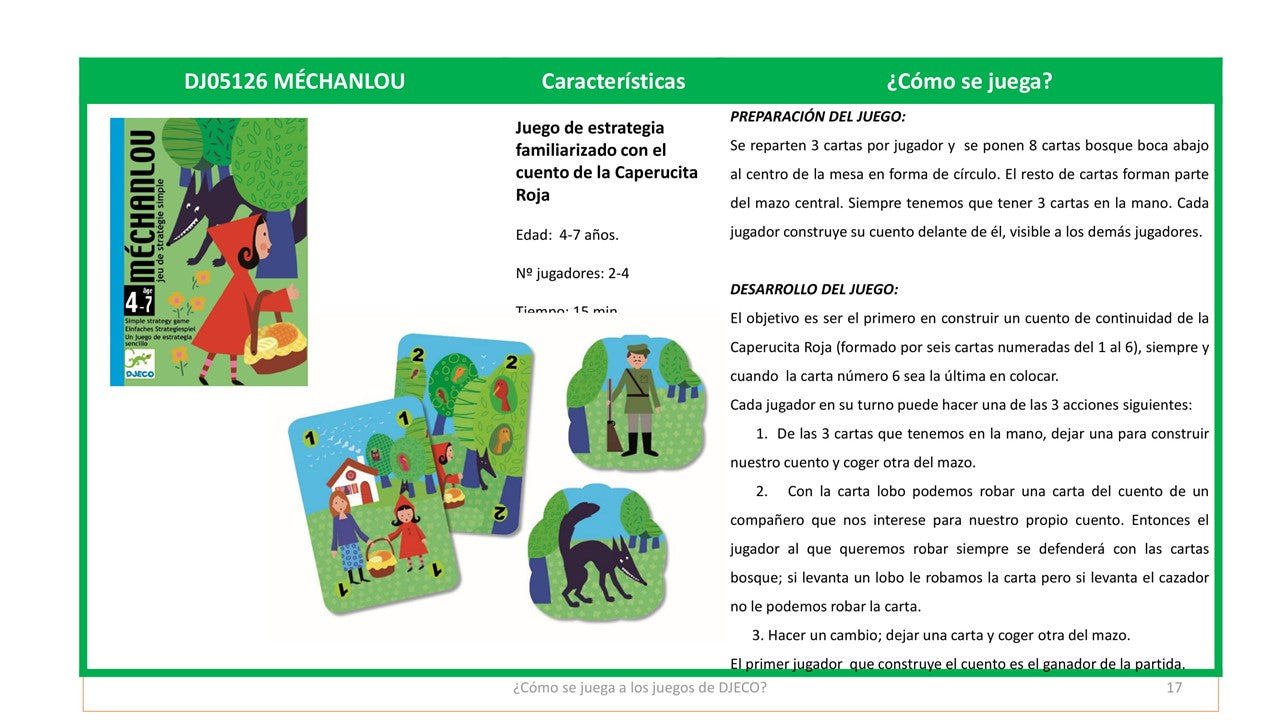 Juego de Cartas Méchanlou Caperucita Roja – Djeco