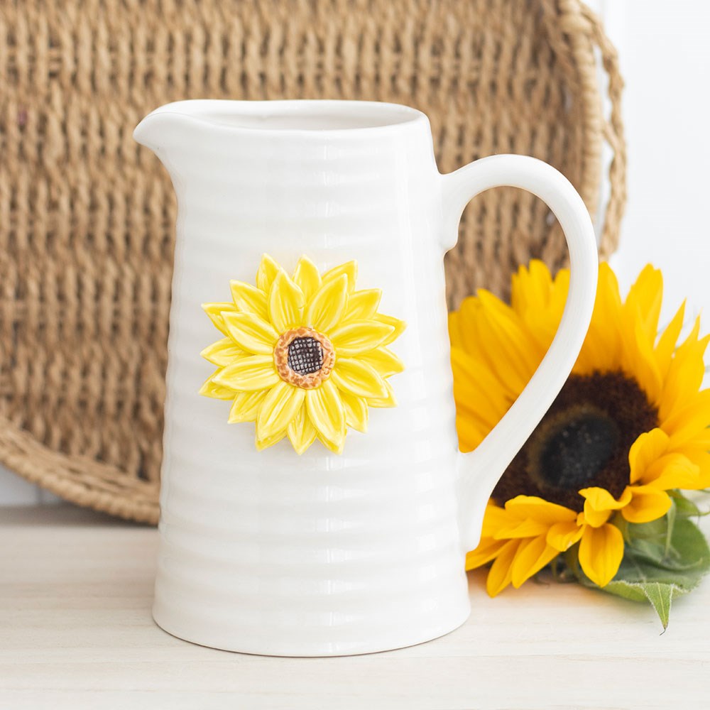 Jarra Decorativa de Cerámica Girasol 3D