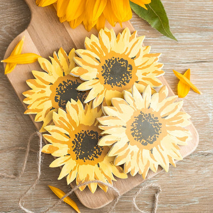 Set de 4 Posavasos Girasol de Madera MDF