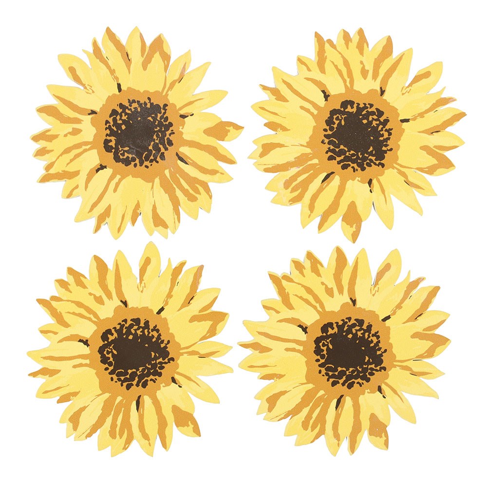 Set de 4 Posavasos Girasol de Madera MDF