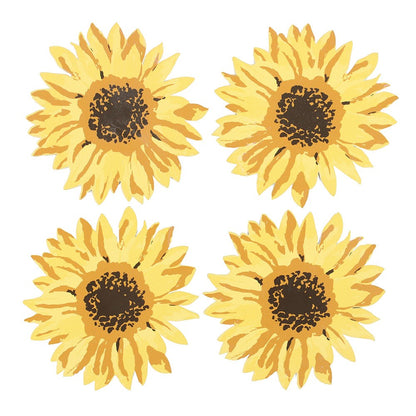 Set de 4 Posavasos Girasol de Madera MDF