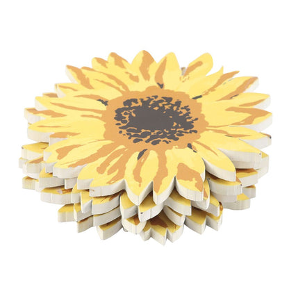 Set de 4 Posavasos Girasol de Madera MDF