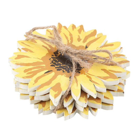 Set de 4 Posavasos Girasol de Madera MDF