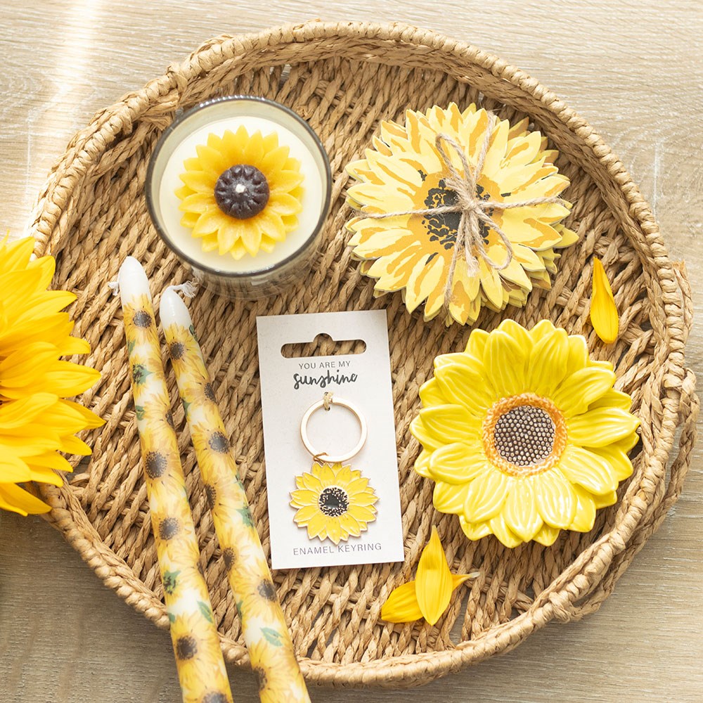 Set de 4 Posavasos Girasol de Madera MDF