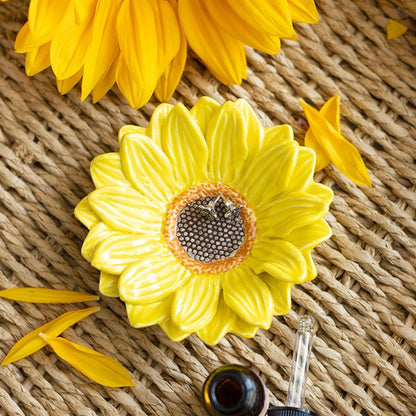 Plato Decorativo Girasol de Cerámica