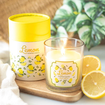 Vela Aromática de Limón con Tapa de Madera