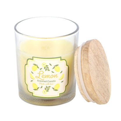 Vela Aromática de Limón con Tapa de Madera
