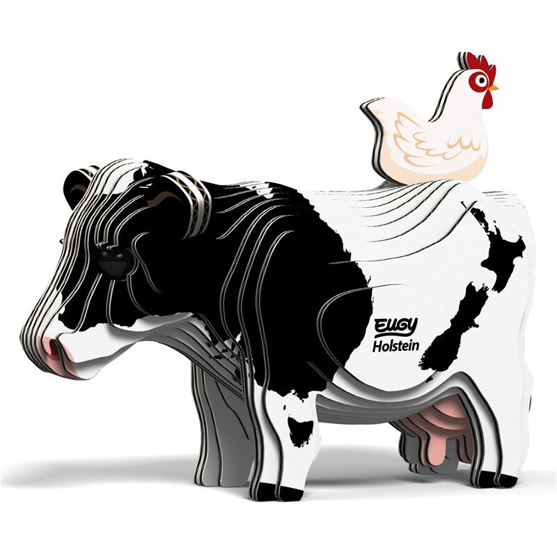 Puzzle 3D Eugy Vaca Holstein Ecológica para Montar