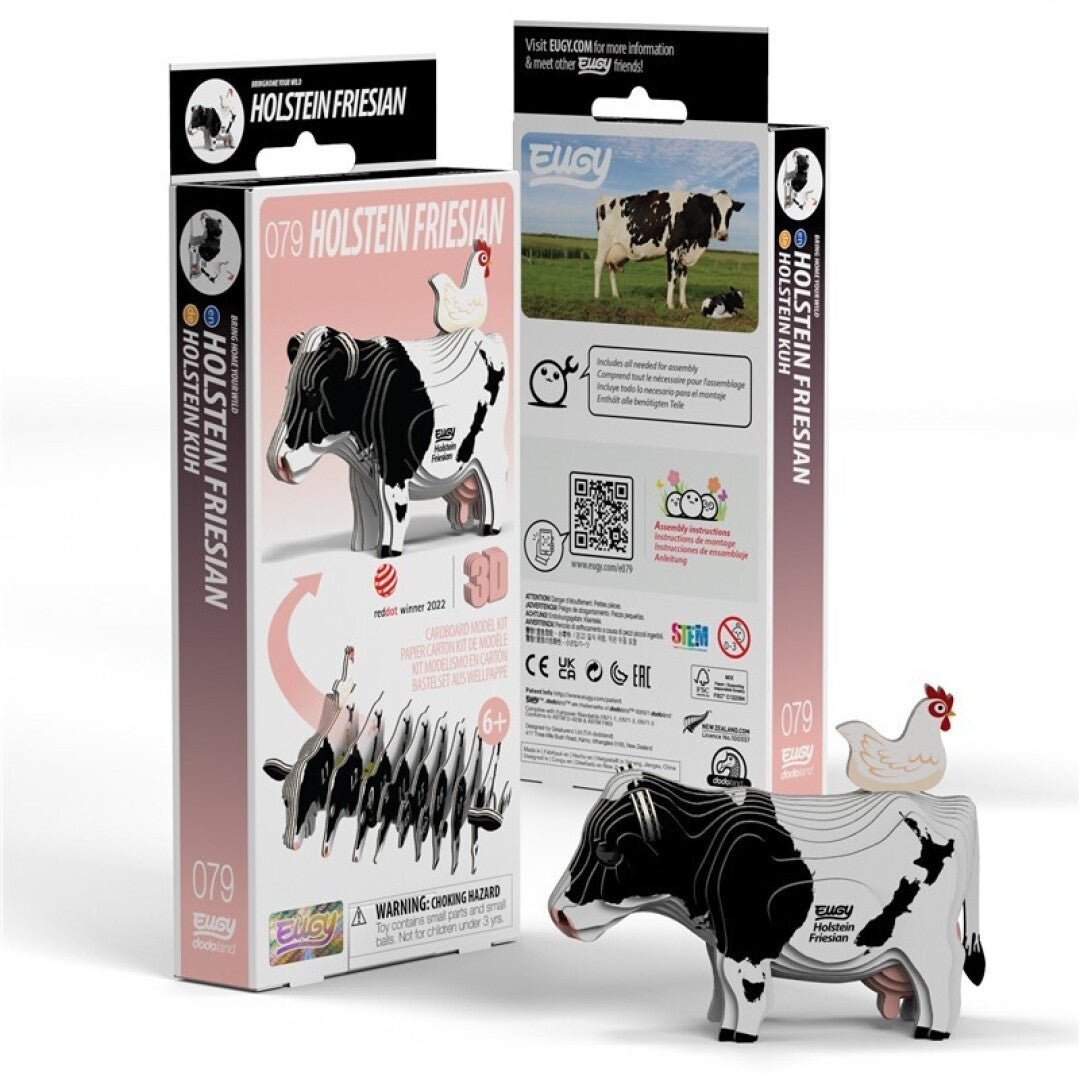 Puzzle 3D Eugy Vaca Holstein Ecológica para Montar