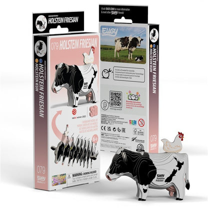 Puzzle 3D Eugy Vaca Holstein Ecológica para Montar