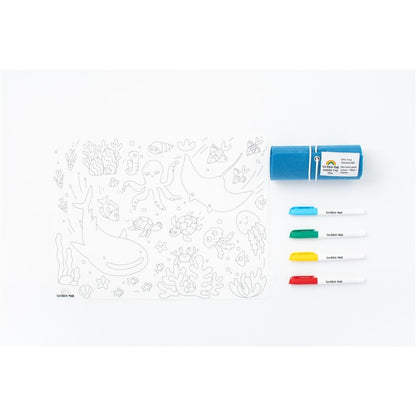 Scribble “Bajo el Mar” Tapete Reutilizable con 4 Rotuladores