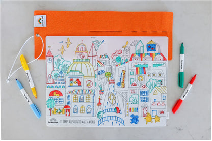 Scribble “Diversity” Tapete Reutilizable con 4 Rotuladores