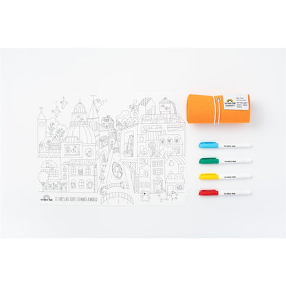 Scribble “Diversity” Tapete Reutilizable con 4 Rotuladores