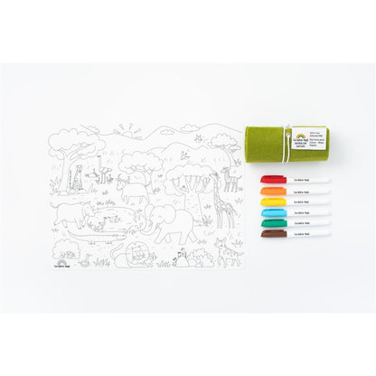 Scribble “De Safari” Tapete Reutilizable con 6 Rotuladores