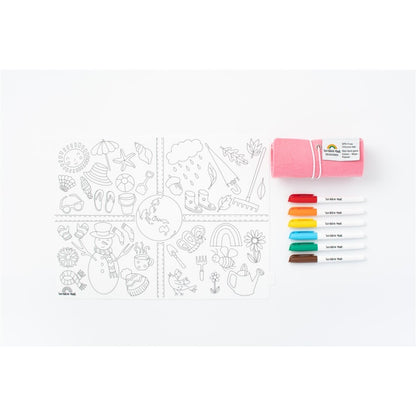 Scribble “Las Estaciones” Tapete Reutilizable con 6 Rotuladores