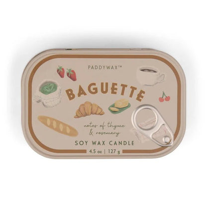 Vela aromática lata Baguette Paddywax 128 g soja con doble mecha