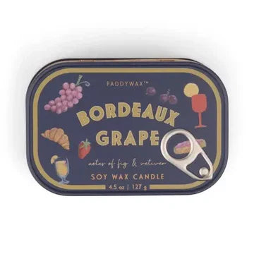 Vela aromática lata Bordeaux Grape Paddywax 128 g soja doble mecha