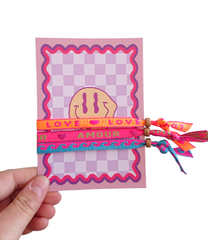 Set 3 Pulseras Tarjeta Cara Sonriente