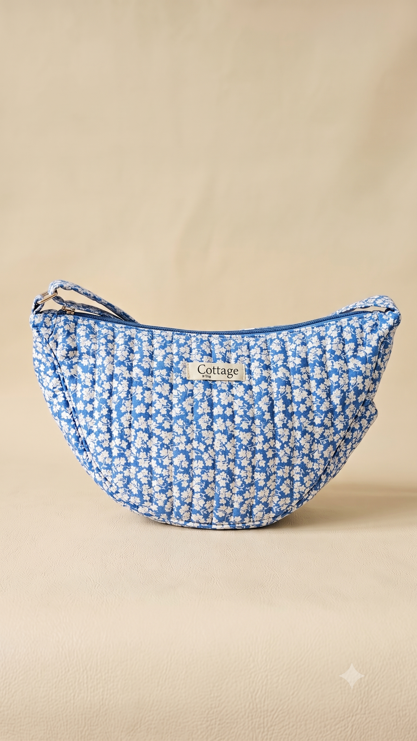 Bolso luna de algodón para llevar cruzado acolchado