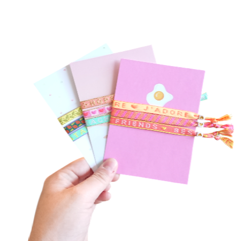 Set 3 Pulseras Cinta de texto Tarjeta Eres excelente