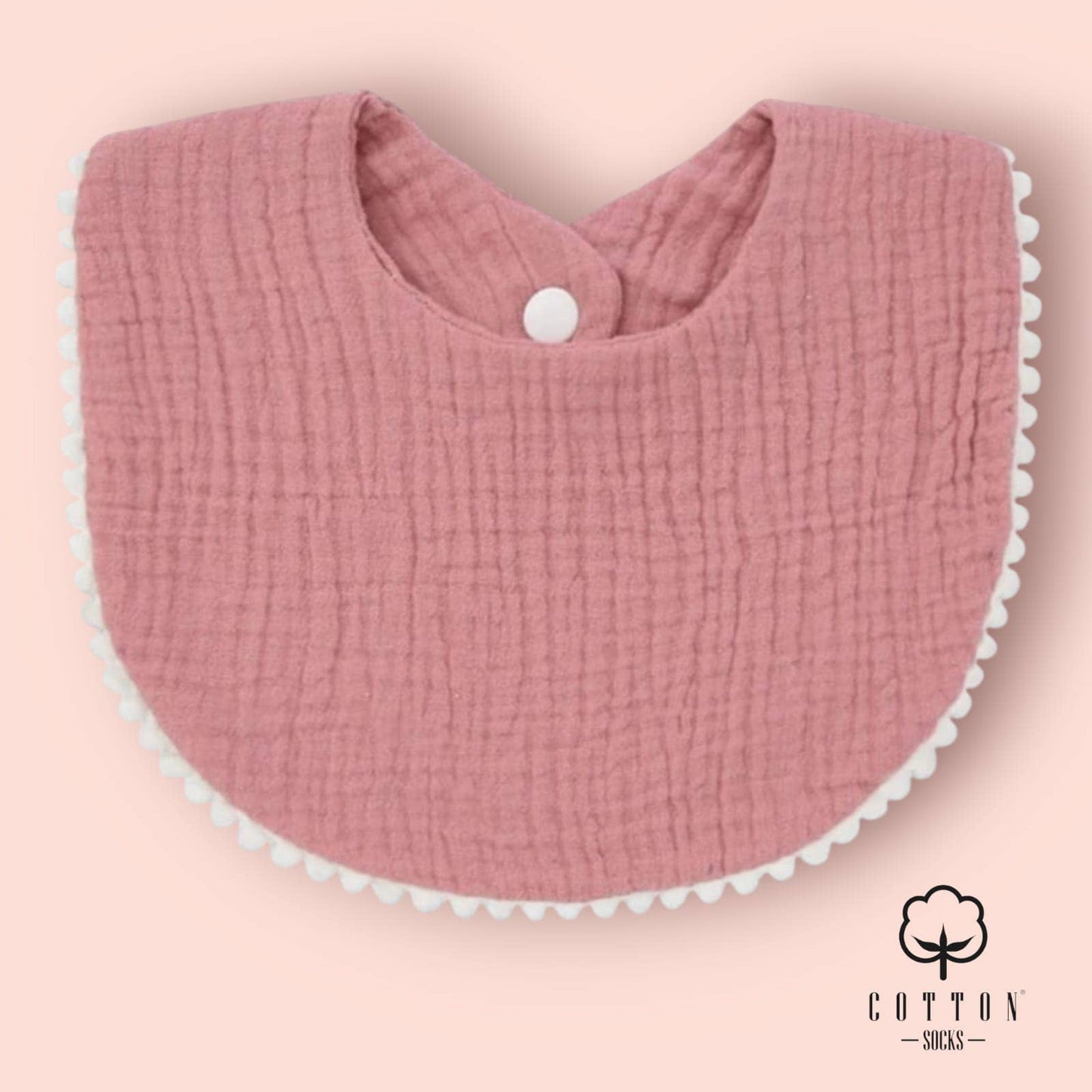 BAO-05 Babero Algodón Orgánico doble tiene 2 tejidos 25X11 cm