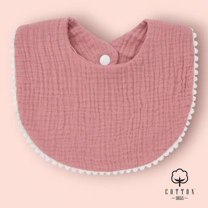 BAO-05 Babero Algodón Orgánico doble tiene 2 tejidos 25X11 cm